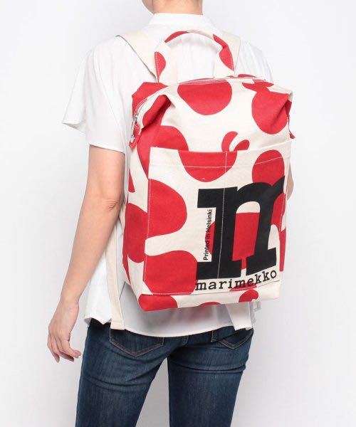 新品 マリメッコ Marimekko リュックサック プッロポスティ Backpack コットン/レッド_画像1