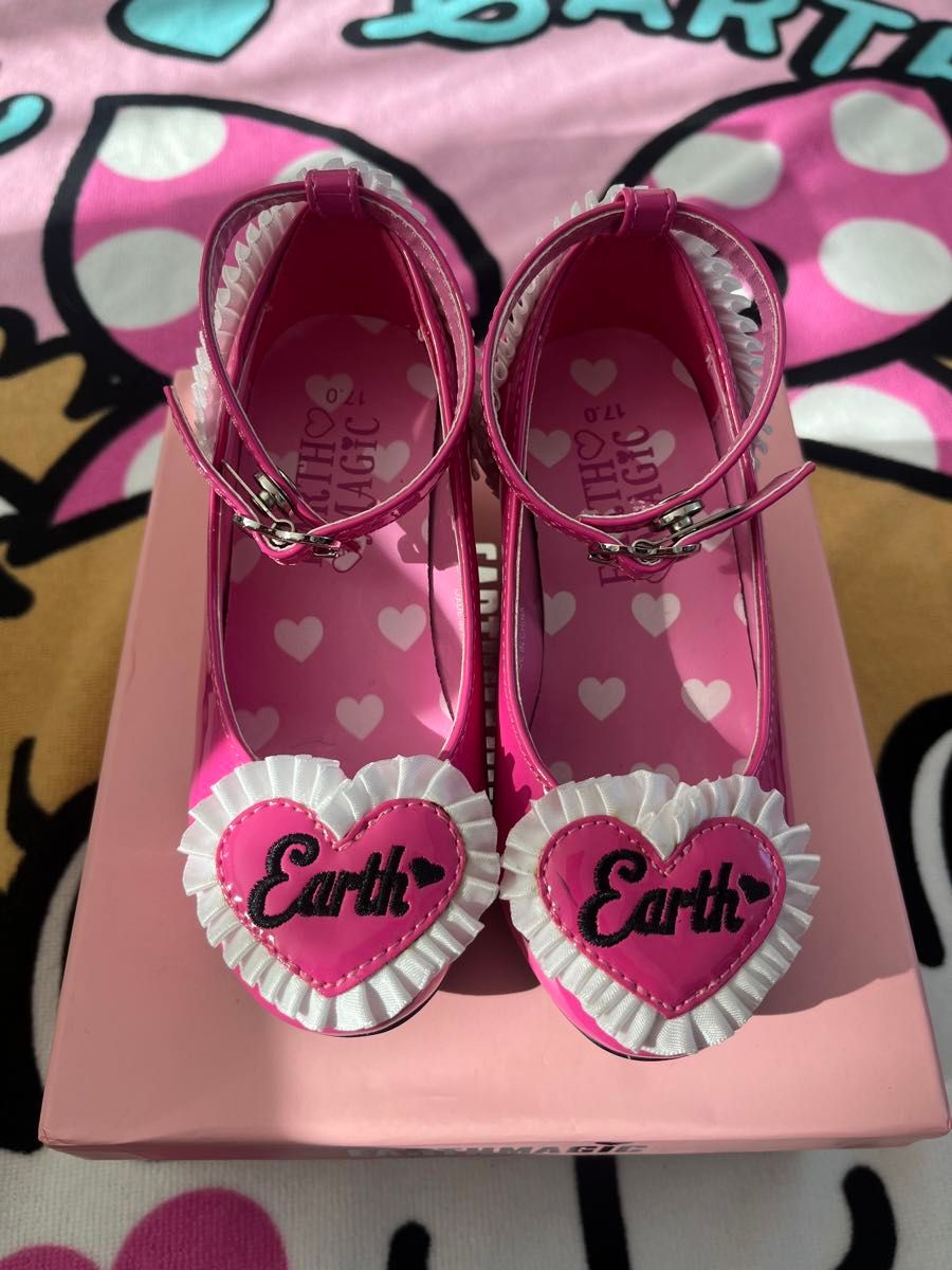 アースマジックEARTHMAGIC ハートウェッジソールエナメル アースマジックEARTHMAGIC ハートウェッジソールエナメル