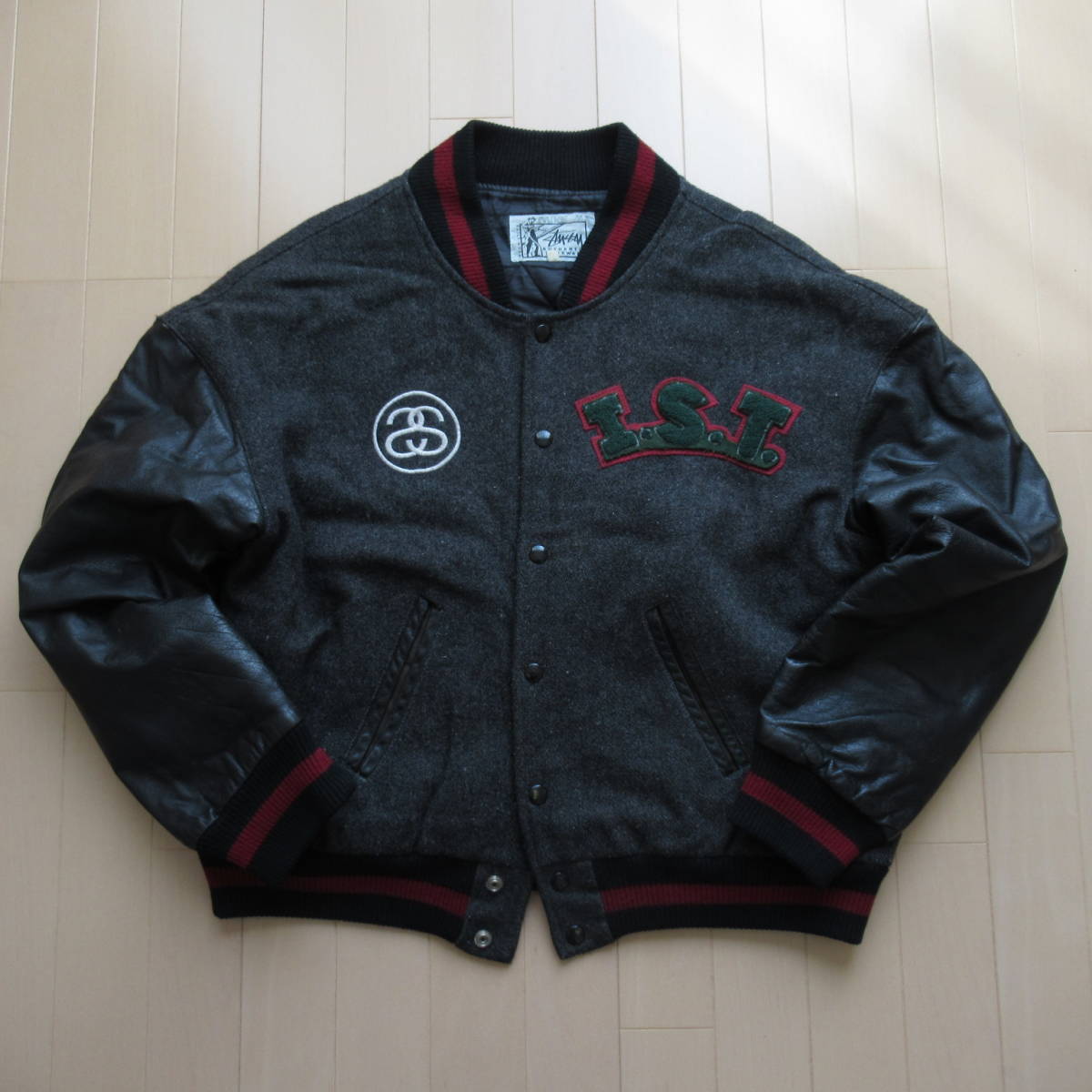 ★即決送込★L IST スタジャン USA製 international STUSSY tribe Varsity Jacket old oldstussy オールド ステューシー vintage rea xl_画像2