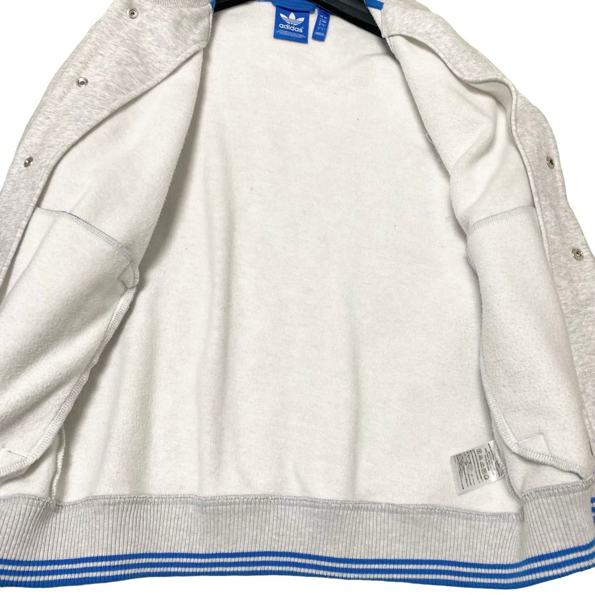 adidasアディダス トレフォイル プリントロゴ スウェット スタジャン M 裏起毛あり グレー トラックジャケット adidasアディダス トレフォイル プリントロゴ スウェット スタジャン M 裏起毛あり グレー トラックジャケット