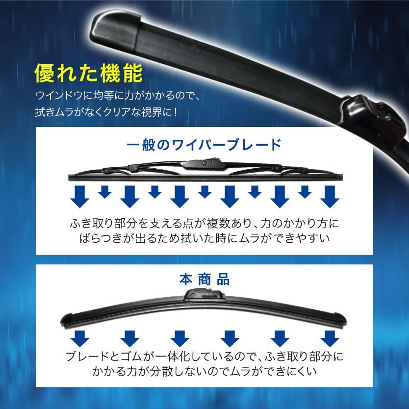 ZYX10 NGX50 C-HR 前期用 H28.12-H30.4 エアロワイパー ブレード 2本 ★650mm×400mm フッ素樹脂コート_画像4