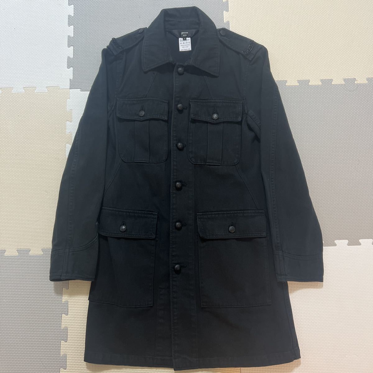 green MAN military coat size 2 black green man HYKE high km-65 jacket Mod's Coat Vintage Vintage Loveless 
