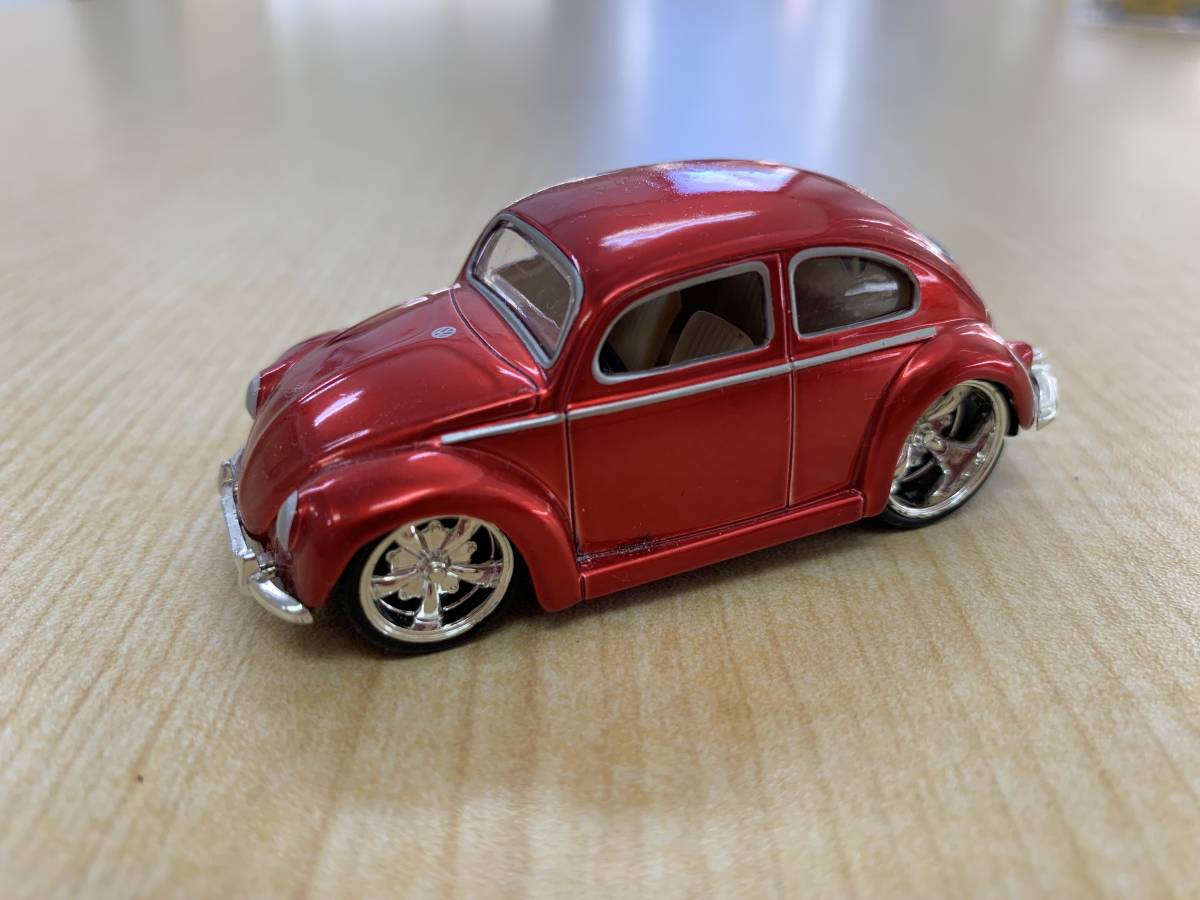 ⑦【キャンディーレッド】1/64 Jada Toys DUB CITY VW BEETLE フォルクスワーゲン 空冷BUG Type1 OLD SKOOL 大径ホイール ルース の画像1