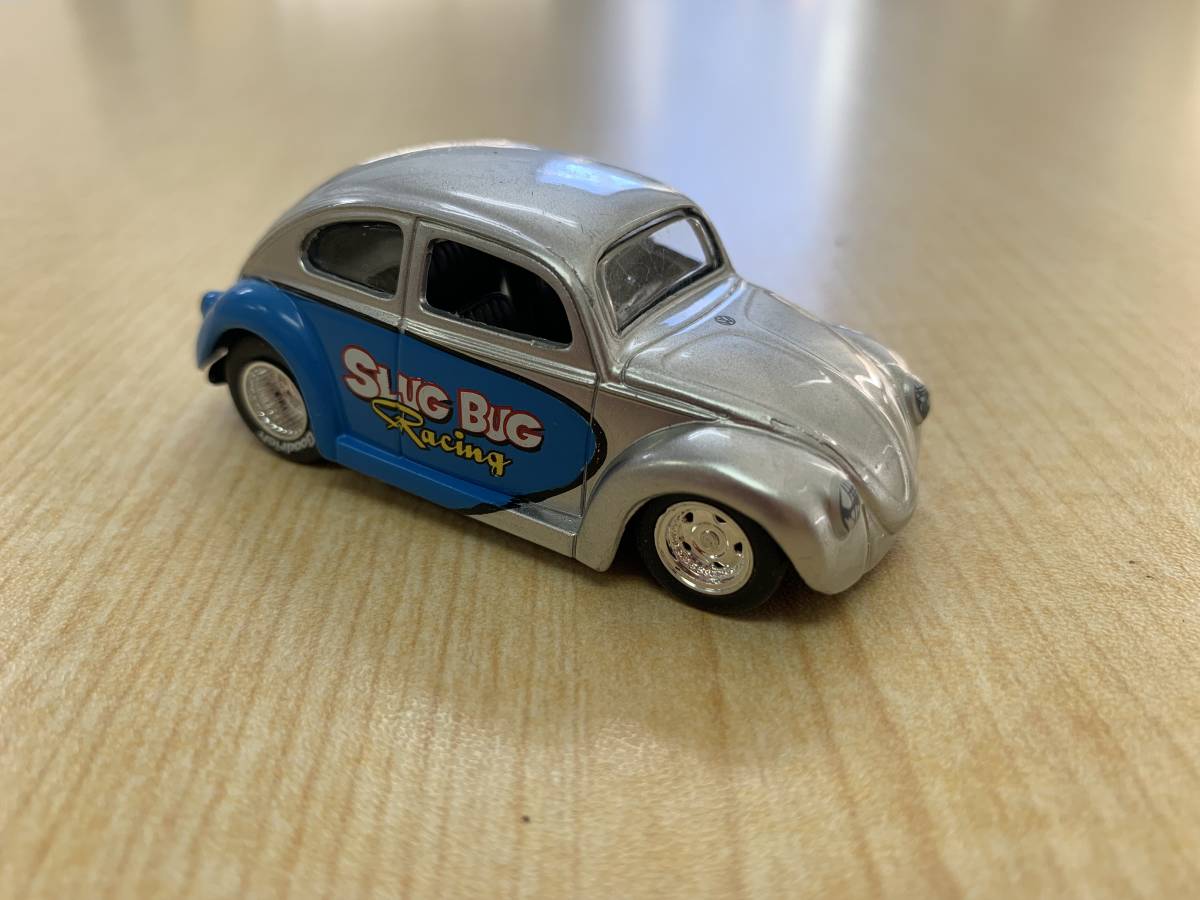 [SLUG BUG silver / blue ]1/64 Jada Toys DUB CITY VW BEETLE Volkswagen air cooling BUG Type1 OLD SKOOL large diameter wheel loose 