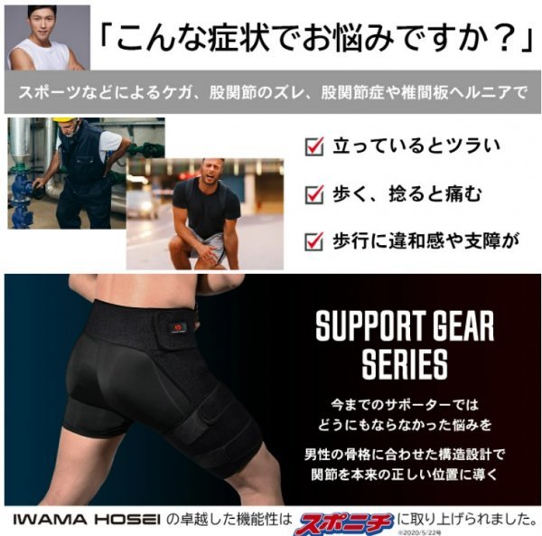 【IWAMA HOSEI】 股関節サポーター CORE FIT 股関節 サポーター 太ももサポーター 坐骨神経痛 左右兼用 メンズ 男性用 21_画像3