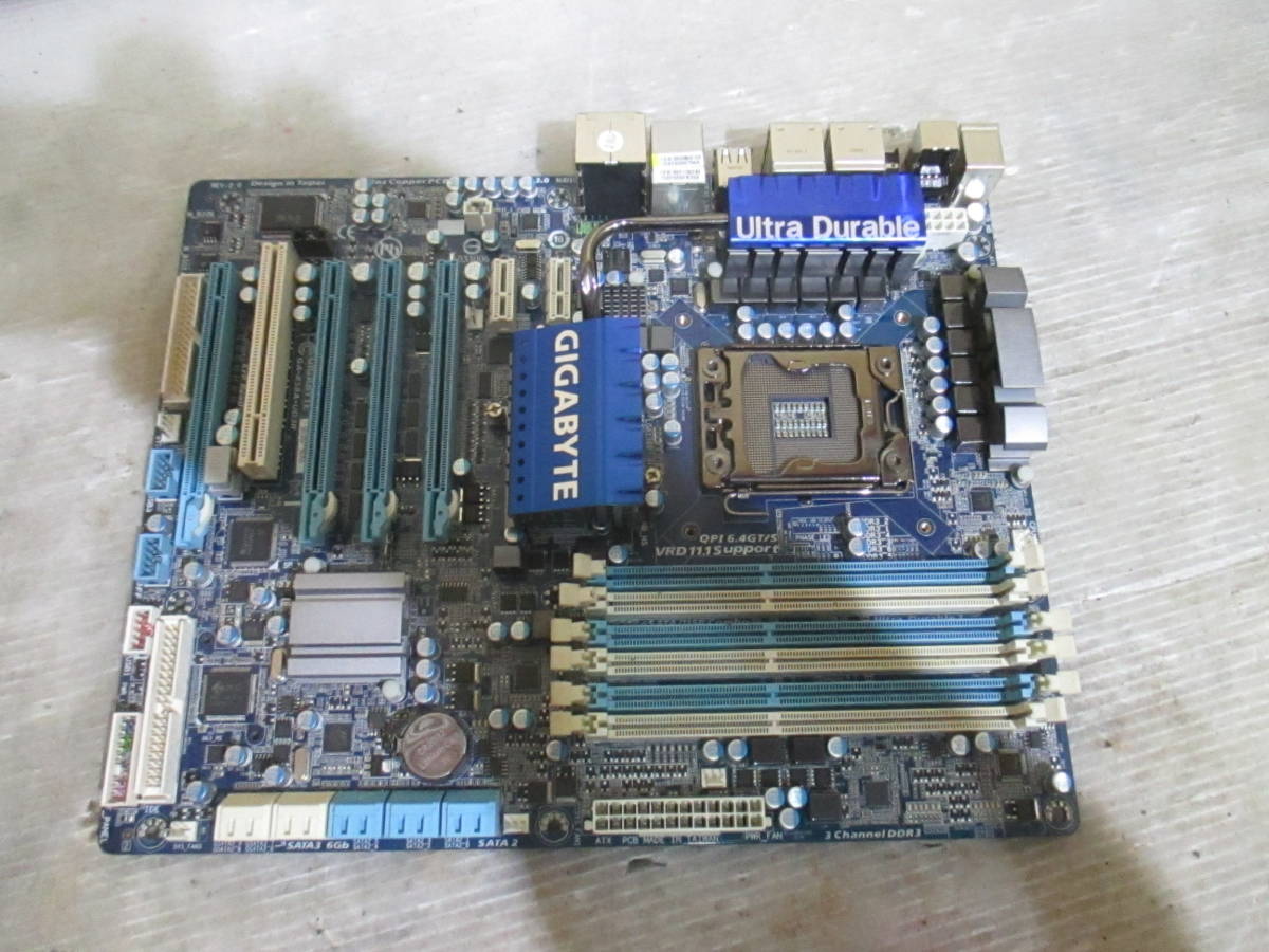 [H1-4/MZ-02/G6109-1]★GIGABYTE GA-X58A-UD3R マザーボード I/Oパネル付き★ジャンクの画像4