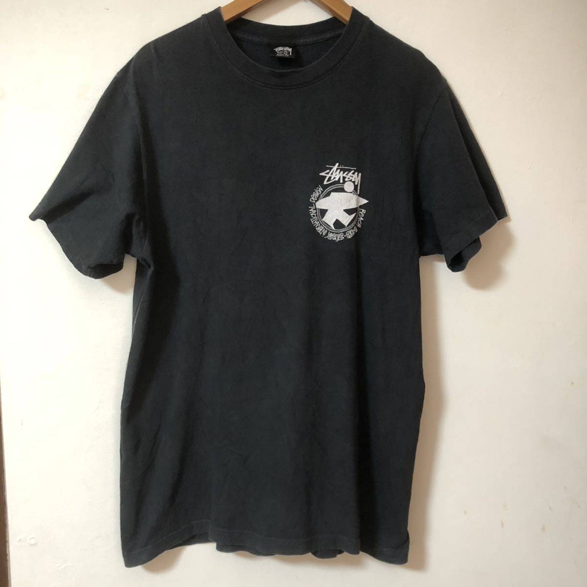 stussy ステューシー Tシャツ ヴィンテージ ブラック 黒 タグ MADE IN USA 古着 サーフマン 80s サーフボード ジャック _画像2