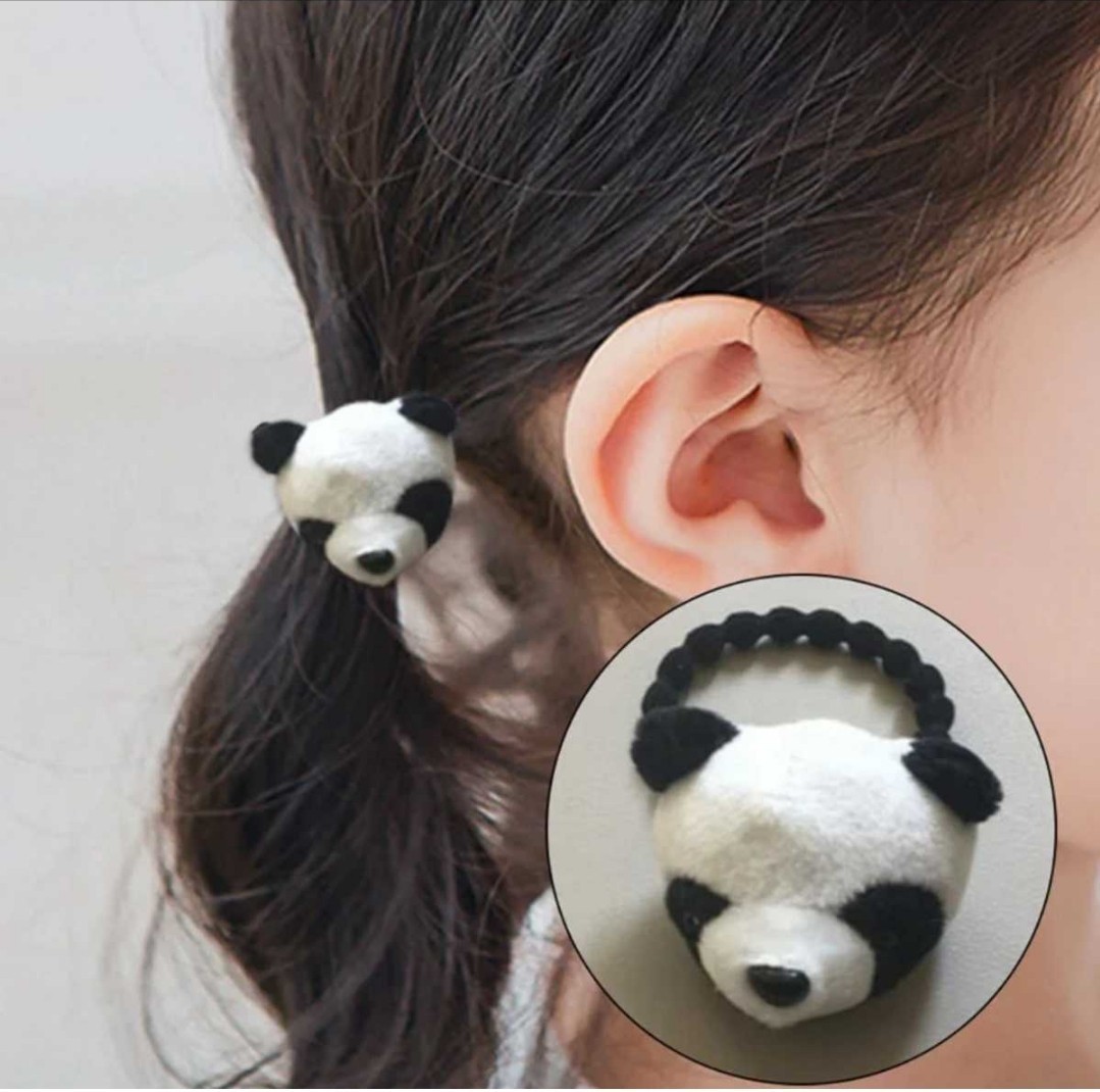  Panda hair elastic 3 piece set that Chan soft toy 