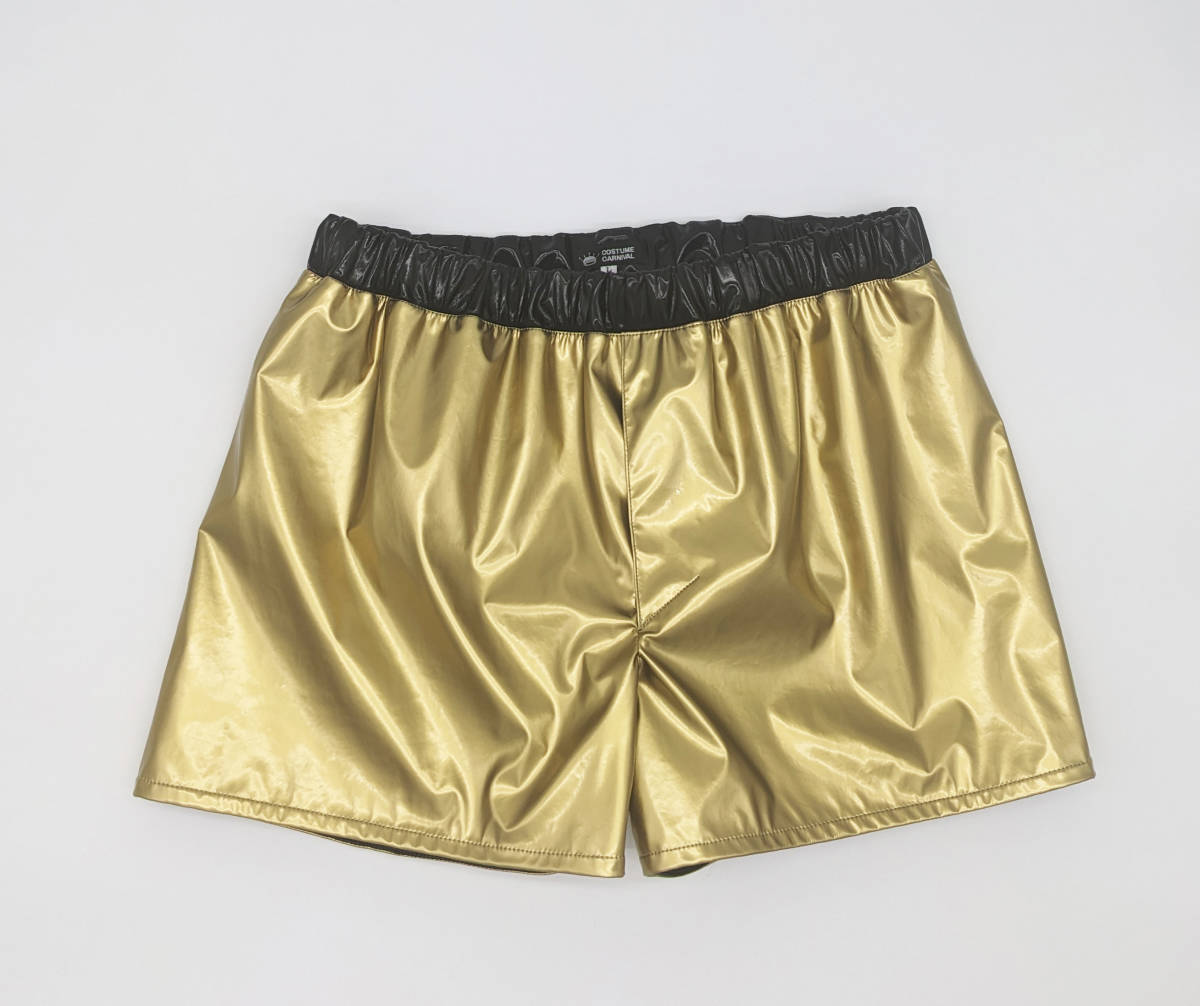  new goods [ enamel cloth. trunks ( enamel lining attaching ).. pants *] Gold / black ( men's L size )