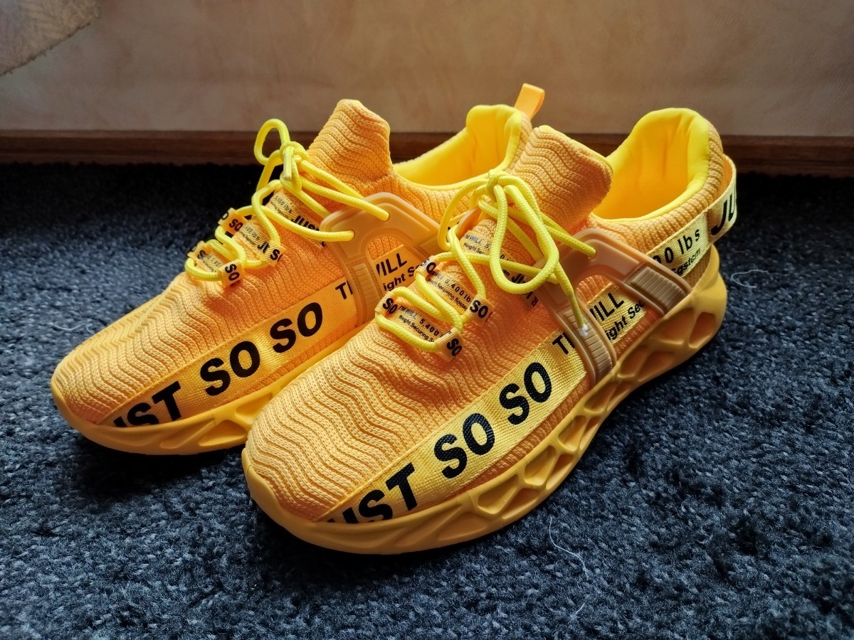 ★軽量スニーカー Just So So 42 Men 26.5cm(US8.5) ジムシューズ ランニングシューズ Shoes Yellow Athletics Sneakers_画像1