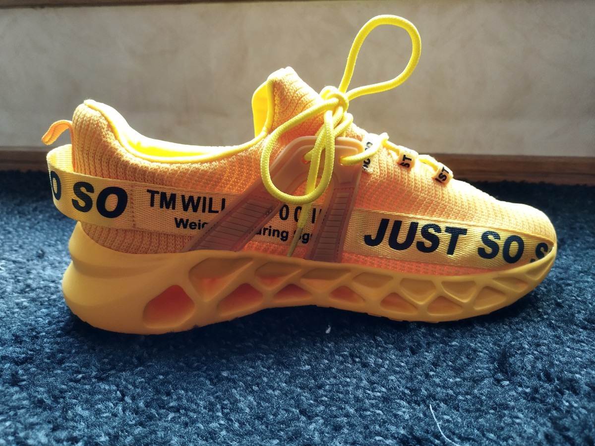 ★軽量スニーカー Just So So 42 Men 26.5cm(US8.5) ジムシューズ ランニングシューズ Shoes Yellow Athletics Sneakers_画像7