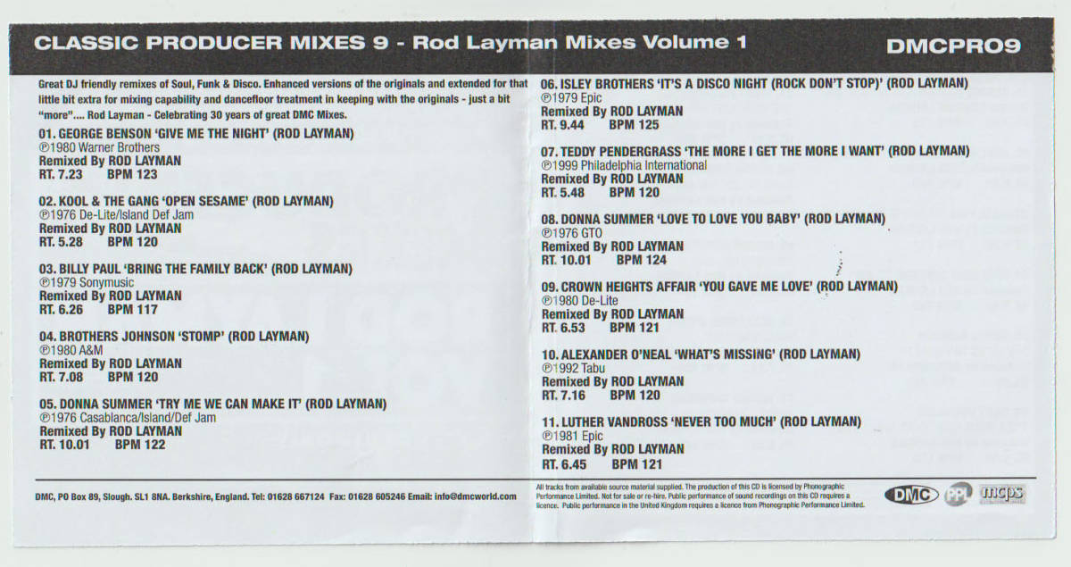 CD●V.A●DMC Producer Mixes: Rod Layman Vol. 1 Soul, Funk & Disco Remixes_画像6