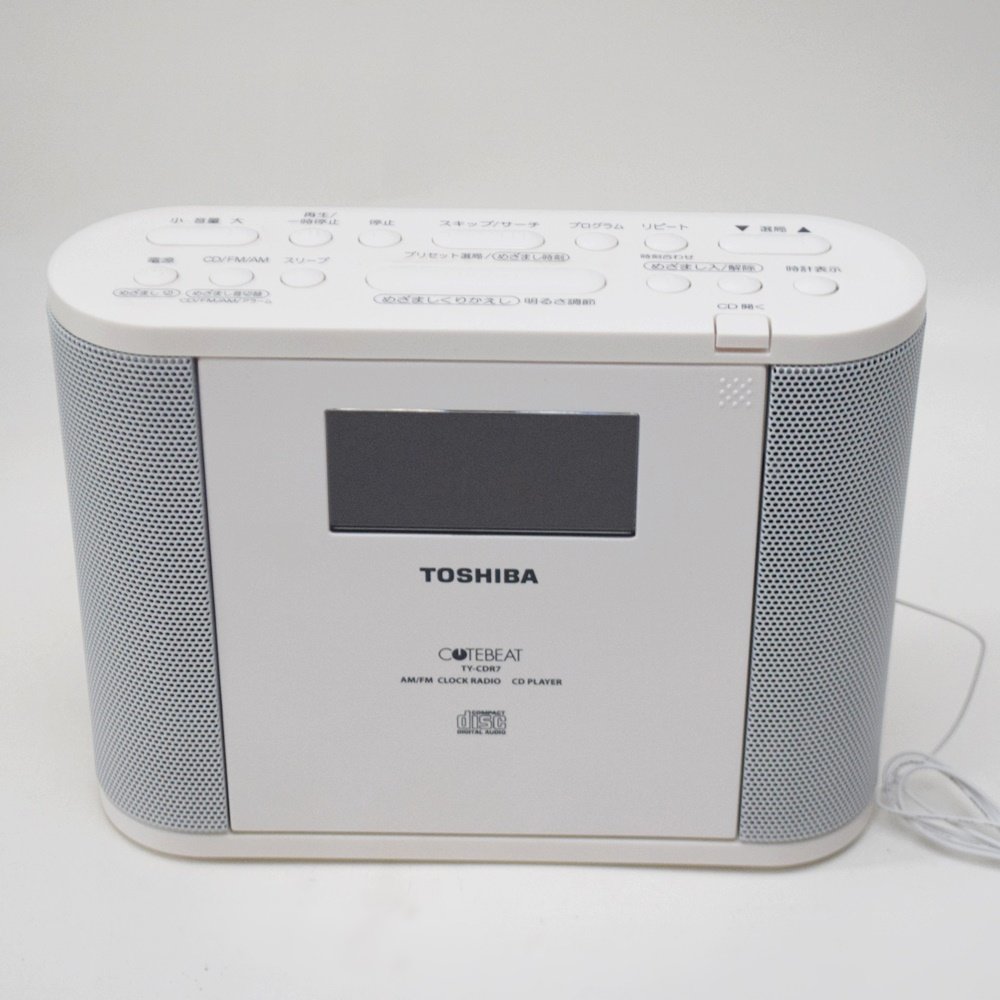 良品 東芝 CUTEBEAT CDラジオ クロック付 TY-CDR7 ホワイト 2チャンネルステレオ ラジオ受信周波数FM76～90MHz AM522～1638kHz TOSHIBA_画像3