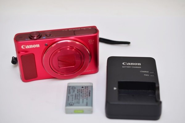 良品 Canon PowerShot デジカメ 有効画素2020万画素 充電器付 キャノン パワーショット SX620HS レッド PC2271_画像7