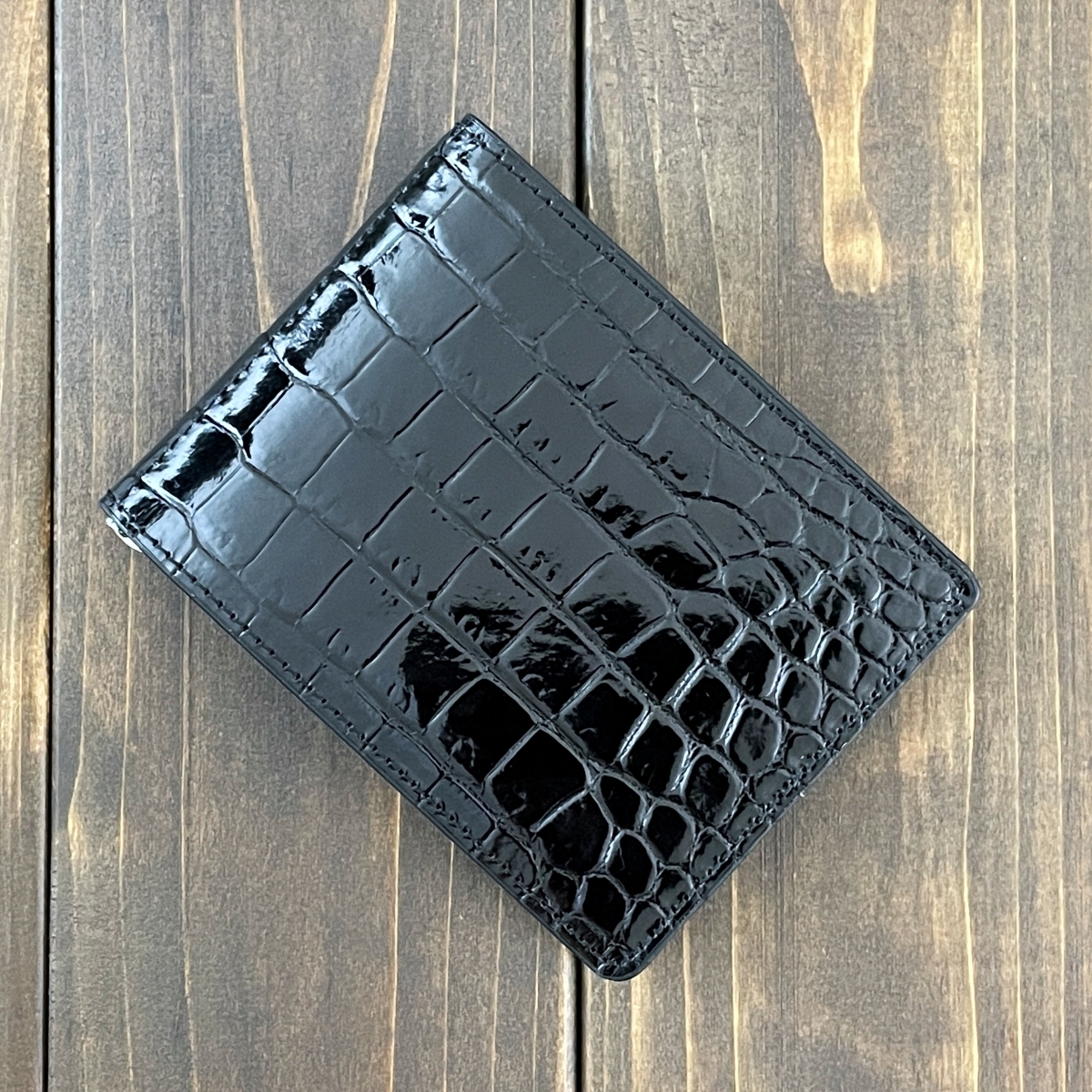 CROCODILE crocodile × python money clip black small black ko dice Polo suspension purse 