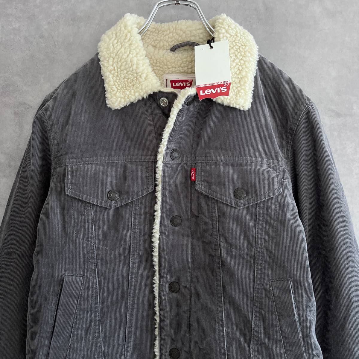 新品 Levi’s リーバイス ボアライナー コーデュロイジャケット S グレー×ホワイト