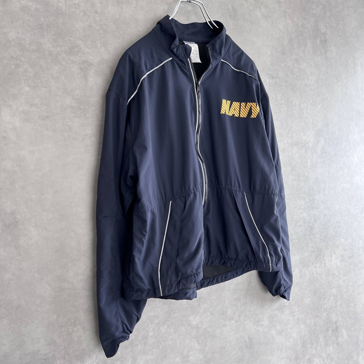 US.NAVY ランニングジャケット トレーニングジャケット NAVY RUNNING JACKET SMALL レディースS相当_画像3