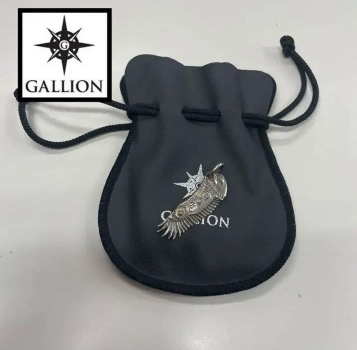 GALLION K-SMITH イーグル　フェザー　ネックレス　トップ　シルバー　k18 ペンダント　トップ