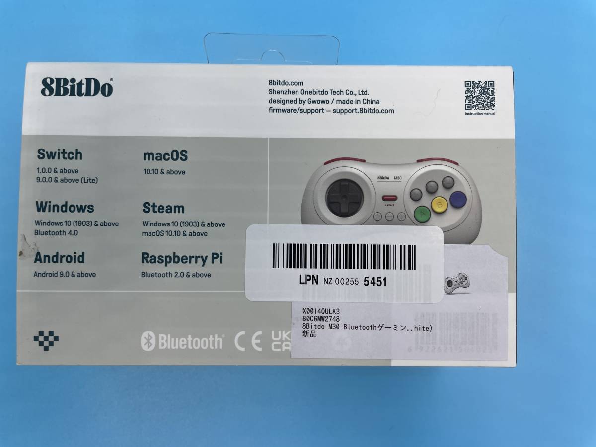 8Bitdo M30 Bluetoothゲーミングコントローラー6ボタンゲームパッド NS Switch Windows Android macOS Steam Respberry Pi用 (White)_画像2