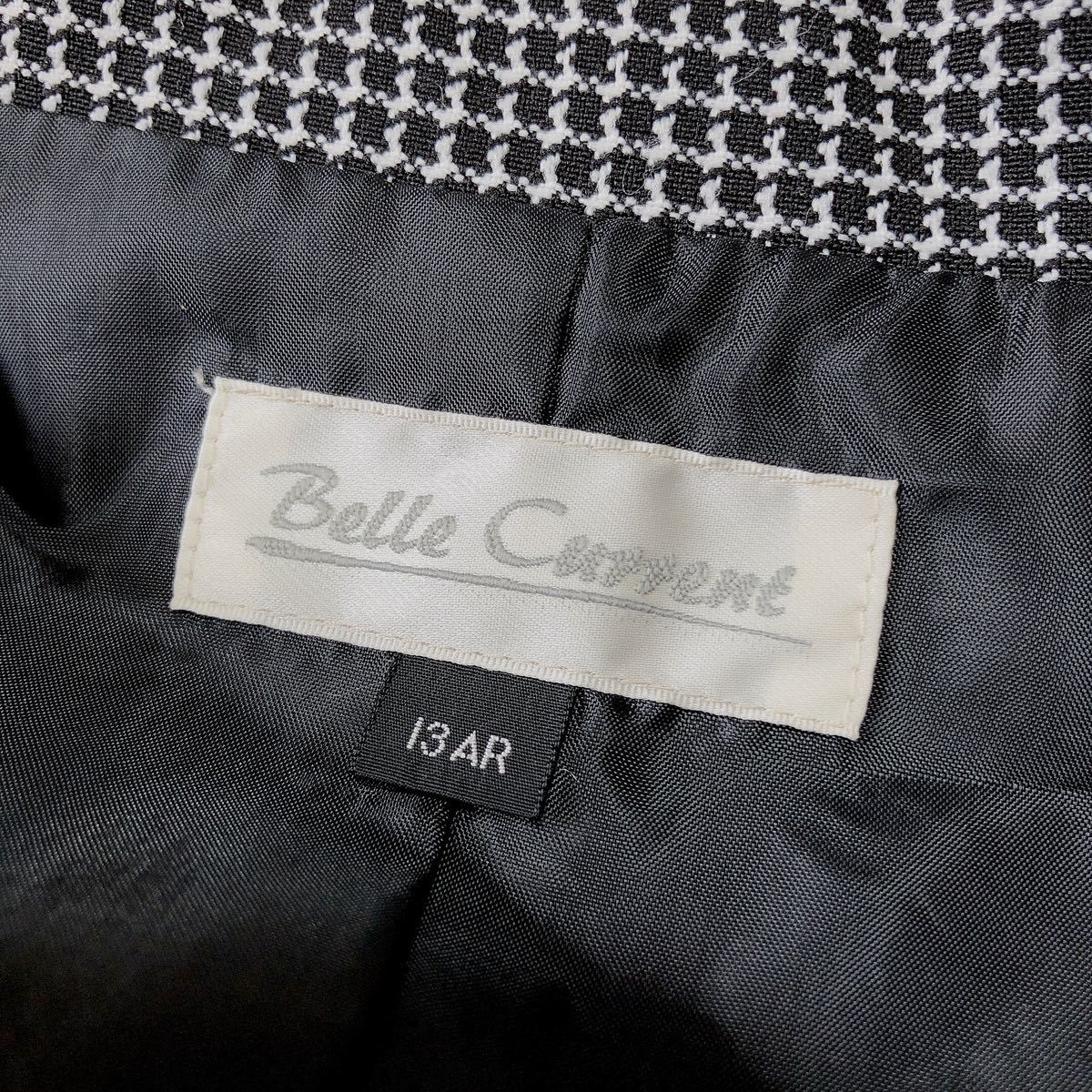 Belle Current ベルカレント 東京イギン セットアップ ジャケット スカート フリル ラメ スリット糸使用 13AR XL 大きいサイズ