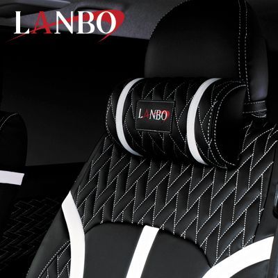 LANBO ネックパット Type LUXE ブラックレザー×ホワイトライン LUXE-NP-WH_※装着はホワイト