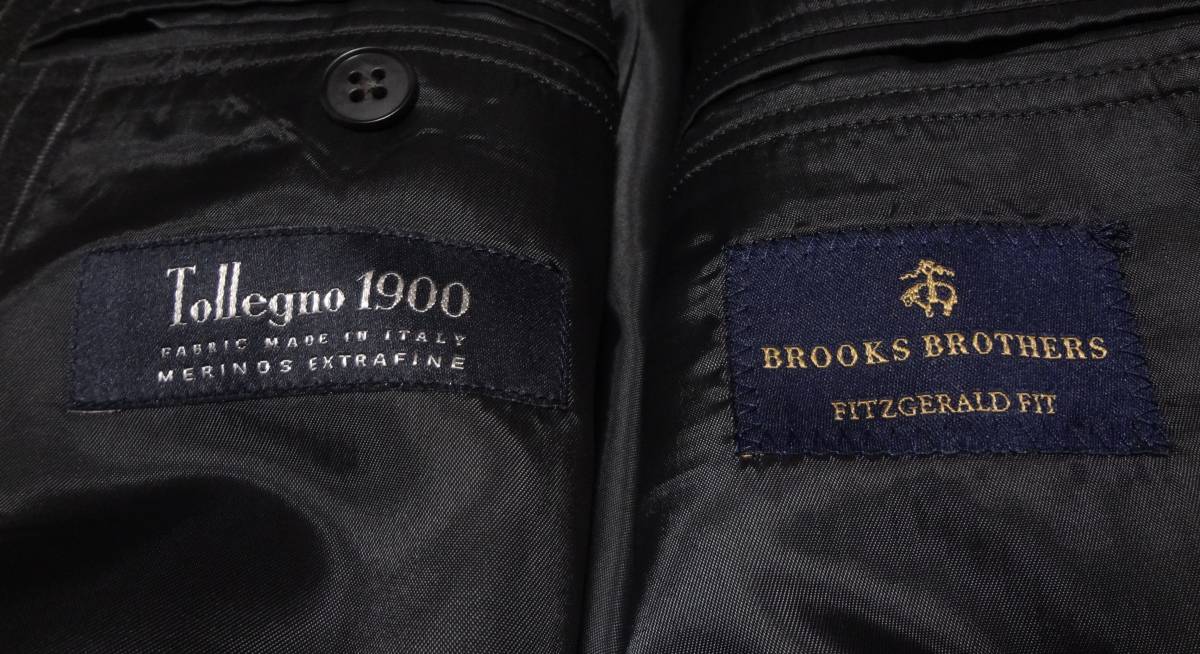 未使用品170cmW80cm★イタリア製Tollegno1900×BROOKS BROTHERS★秋冬物★高級2Bスーツ/濃グレー織りストライプ★ブルックス・ブラザーズ_画像7