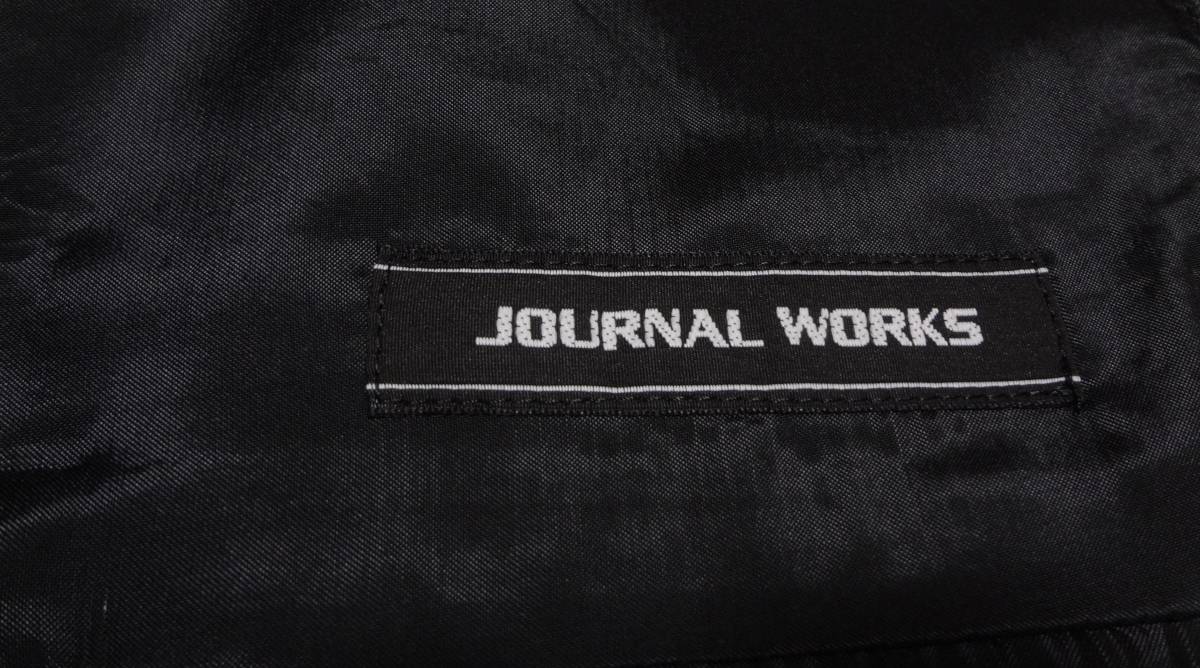 超美品175cmW88・90cm特大サイズ★スラックス2本付★JOURNAL WORKS★2Bスーツ/濃グレー織りストライプ★シングル２釦★ジャーナルワークス_画像4