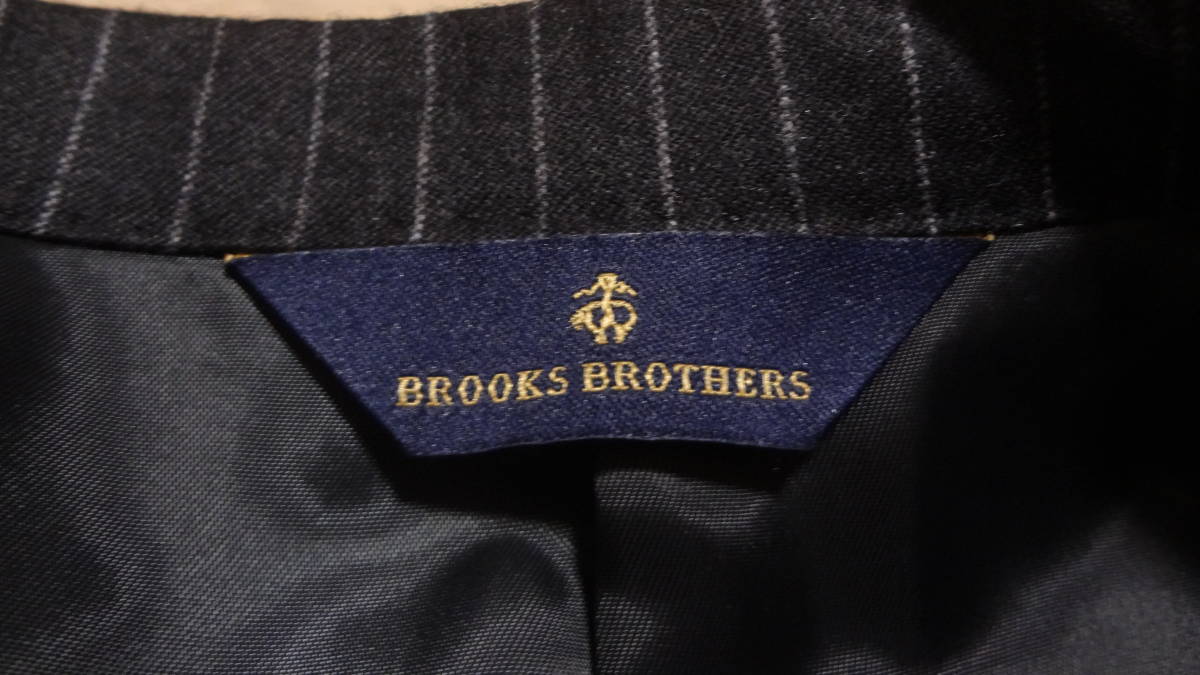 未使用品170cmW80cm★イタリア製Tollegno1900×BROOKS BROTHERS★秋冬物★高級2Bスーツ/濃グレー織りストライプ★ブルックス・ブラザーズ_画像8