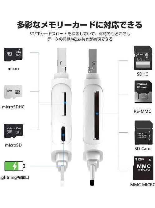 メモリカードリーダー IOS/Type-c/USB/Micro USB/SD