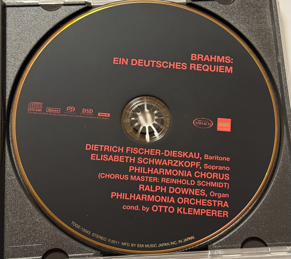 （SACDハイブリッド）クレンペラー　ブラームス：ドイツ・レクイエム　KLEMPERER　EMI名盤SACD　TOGE-12043_画像3