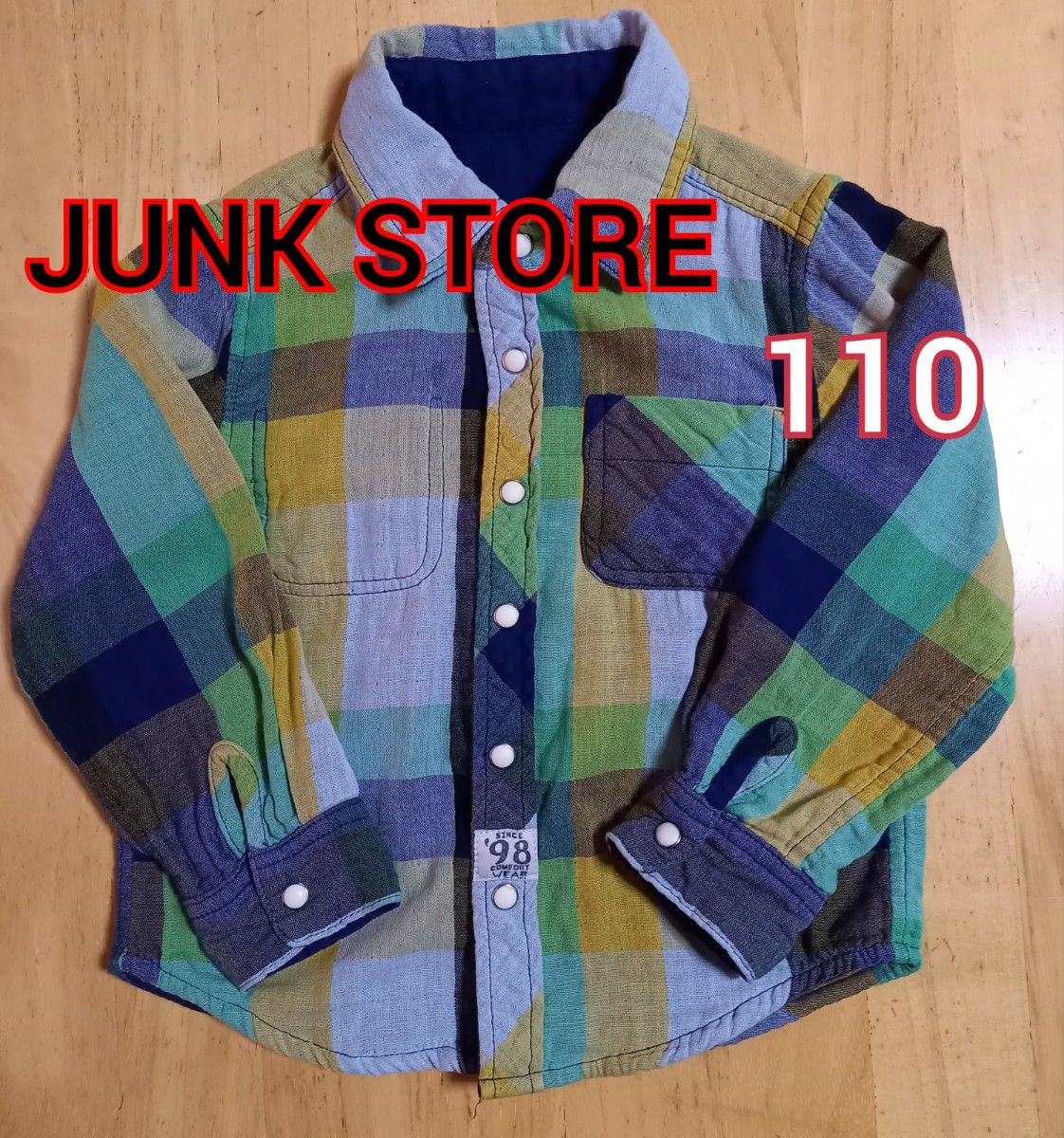 JUNKSTORE ジャンクストアー  ネルシャツ シャツ チェックシャツ 長袖 リバーシブル 110