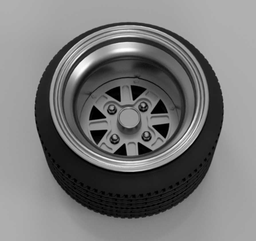 1/24 scale 13 -inch wheel M3&.. trim tire CR set ( circle deep rim ).