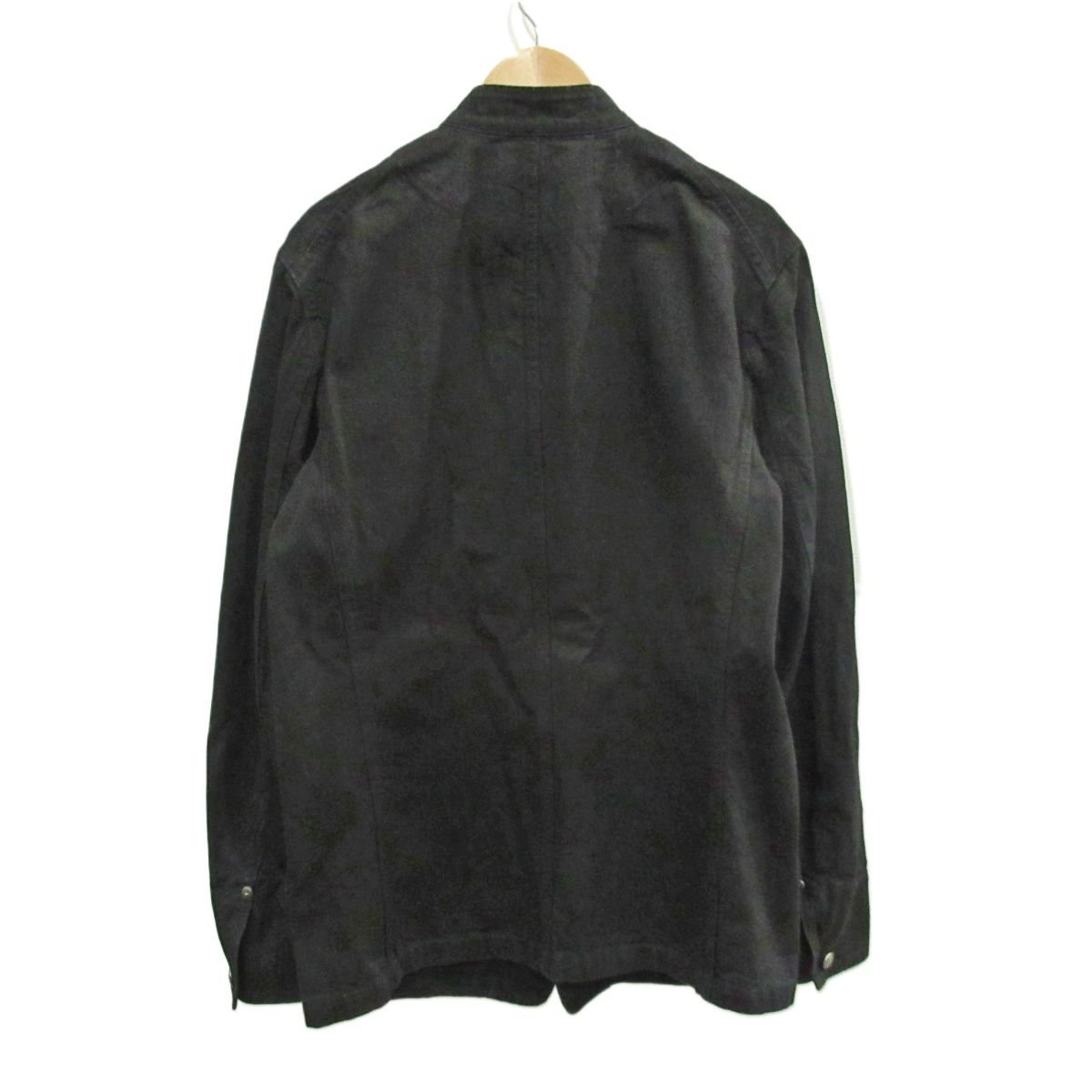 美品 21SS S'YTE サイト YOHJI YAMAMOTO ヨウジヤマモト 10 OZ DENIM STAND COLLAR COVERALLS JACKET カバーオール サイズ3 ブラック_画像2