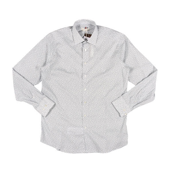 ETRO( Etro ) long sleeve shirt 12908 white x navy 43 25065 [A25066] / large size 