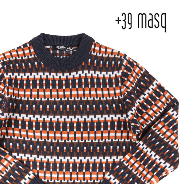 +39 masq（マスク） 丸首セーター 9460 オレンジ XL 23686or 【W23695】