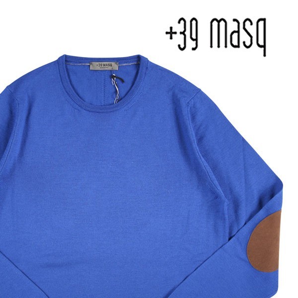 +39 masq（マスク） 丸首セーター 4010 ブルー L 21280bl 【W21286】