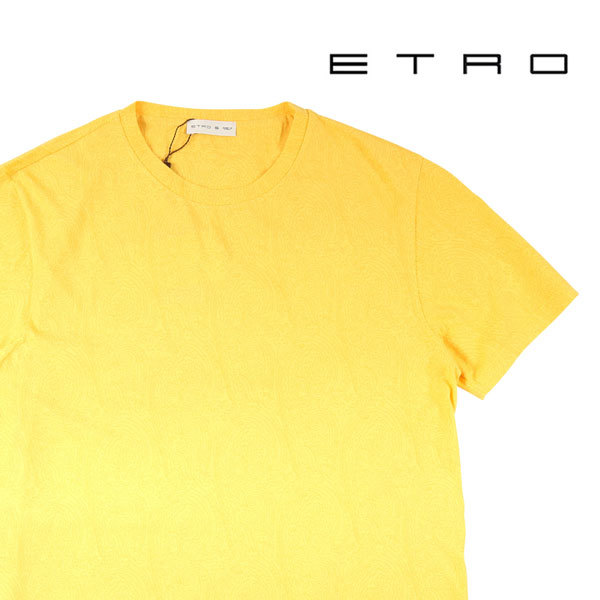 ETRO（エトロ） Uネック半袖Tシャツ 1Y020 イエロー S 23056ye 【A23057】_画像1