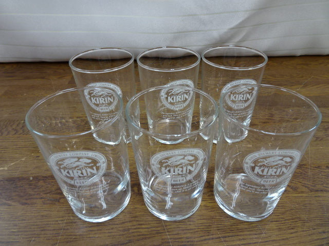 【アデリア キリンビールグラス② (小) 6個】食器 ガラス製 コップ グラス【A7-4②】20240109の画像2