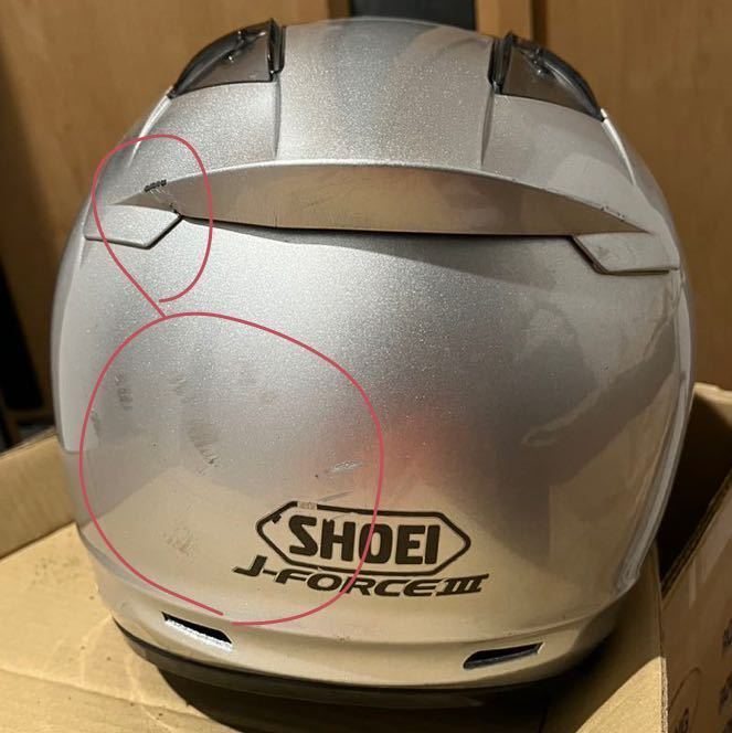 希少 外観良品 SHOEI J-FORCE III 3 サイズ M ジェイフォース スリー ジェットヘルメット ショーエイ シルバー 当時物 レア ライトシルバー_画像6