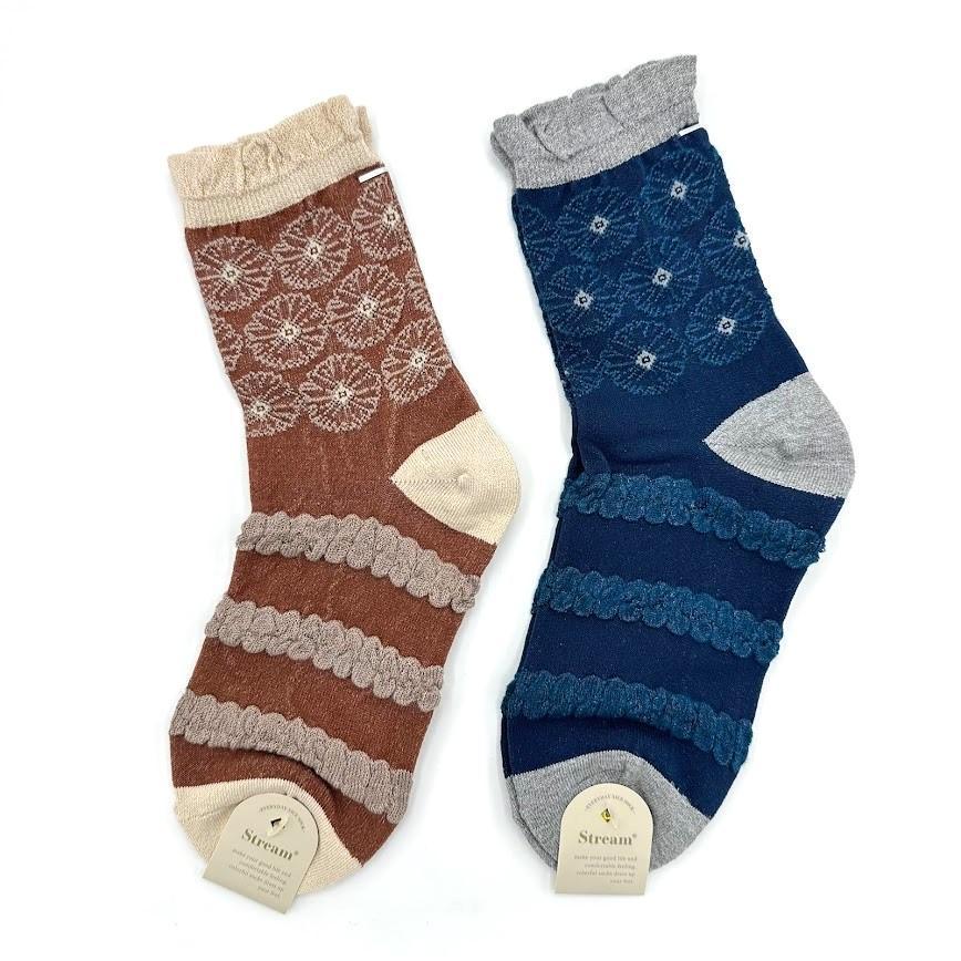  новый товар Stream носки Brown синий 2 пара ×23~25cm комплект 