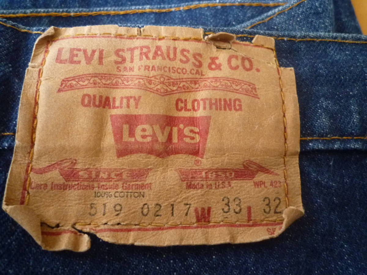 [ rare ] dark blue! 42TALON zipper! USA made 80s Levi's Levi\'s 519-0217 Denim pants Vintage tapered 70s 90s