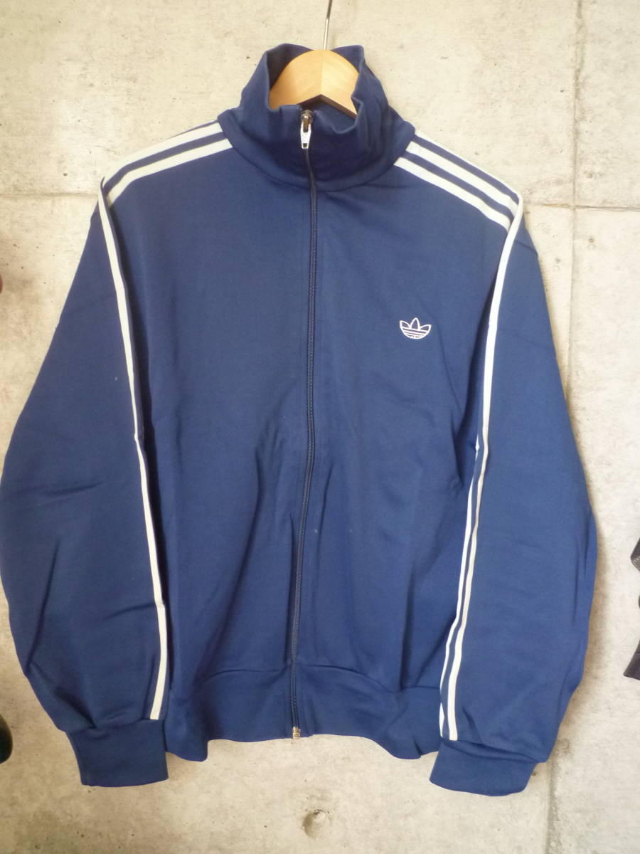 【激レア】80s adidas アディダス ジャージ トラックジャケット ネイビーブルー ヴィンテージ vintage 70s 90s