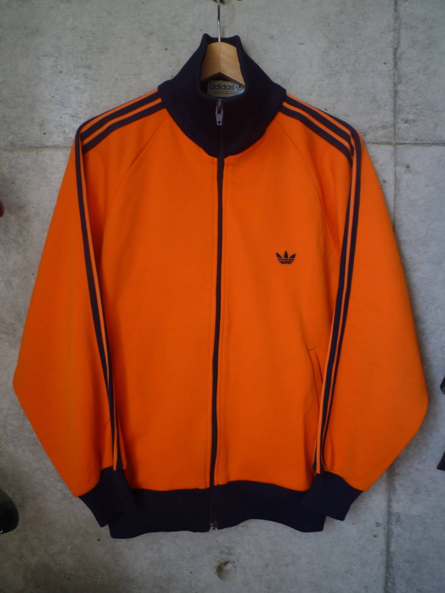 【激レア】70s～80s adidas アディダス ジャージ トラックジャケット デサント DESCENTE オレンジ ヴィンテージ vintage  90s