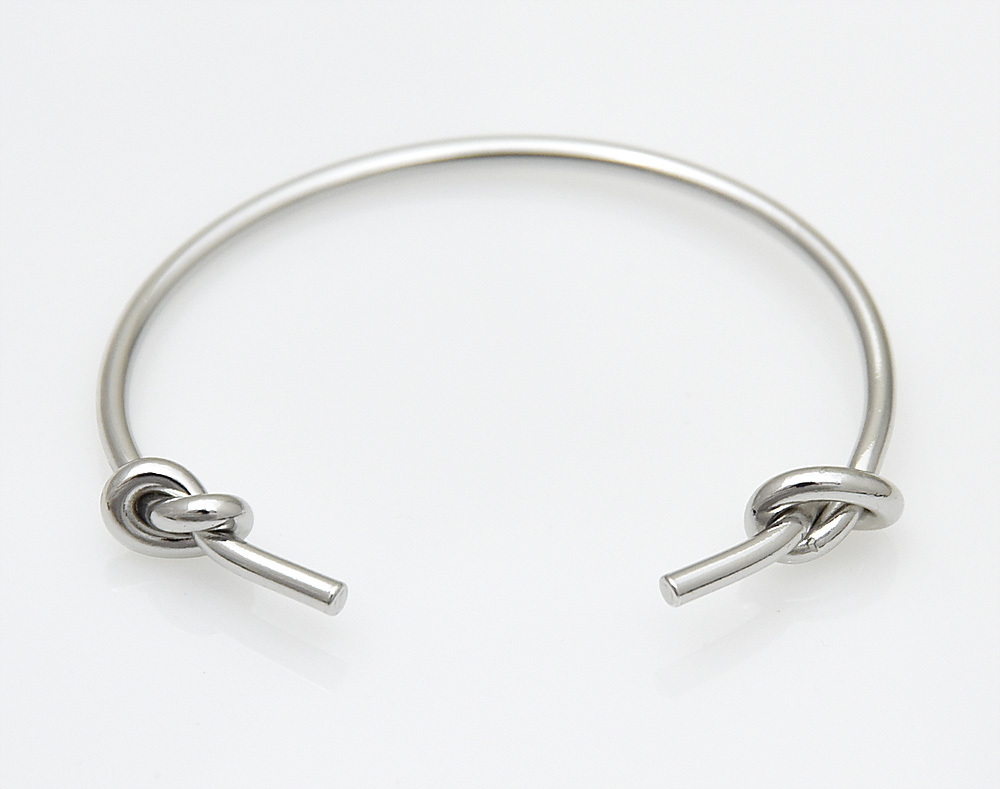 double * knot / silver * bangle bracele party .. accessory 