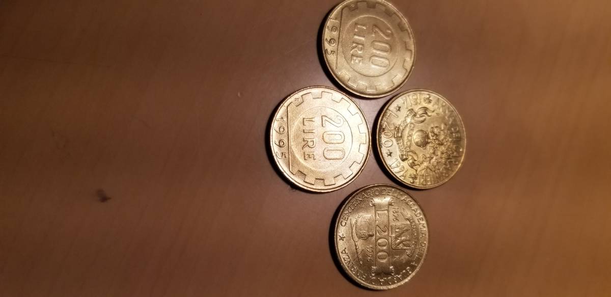 イタリア　リラ硬貨（500Lｘ5、200Lｘ4、100Lｘ4、50Lｘ2、記念硬貨2点含む）1965~1996_画像5