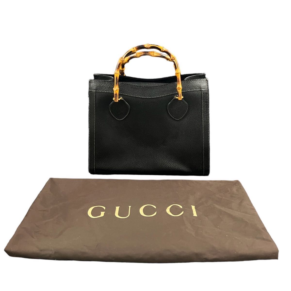 【KF1975】 GUCCI バンブー トートバッグ ハンドバッグ グッチ レザー _画像10