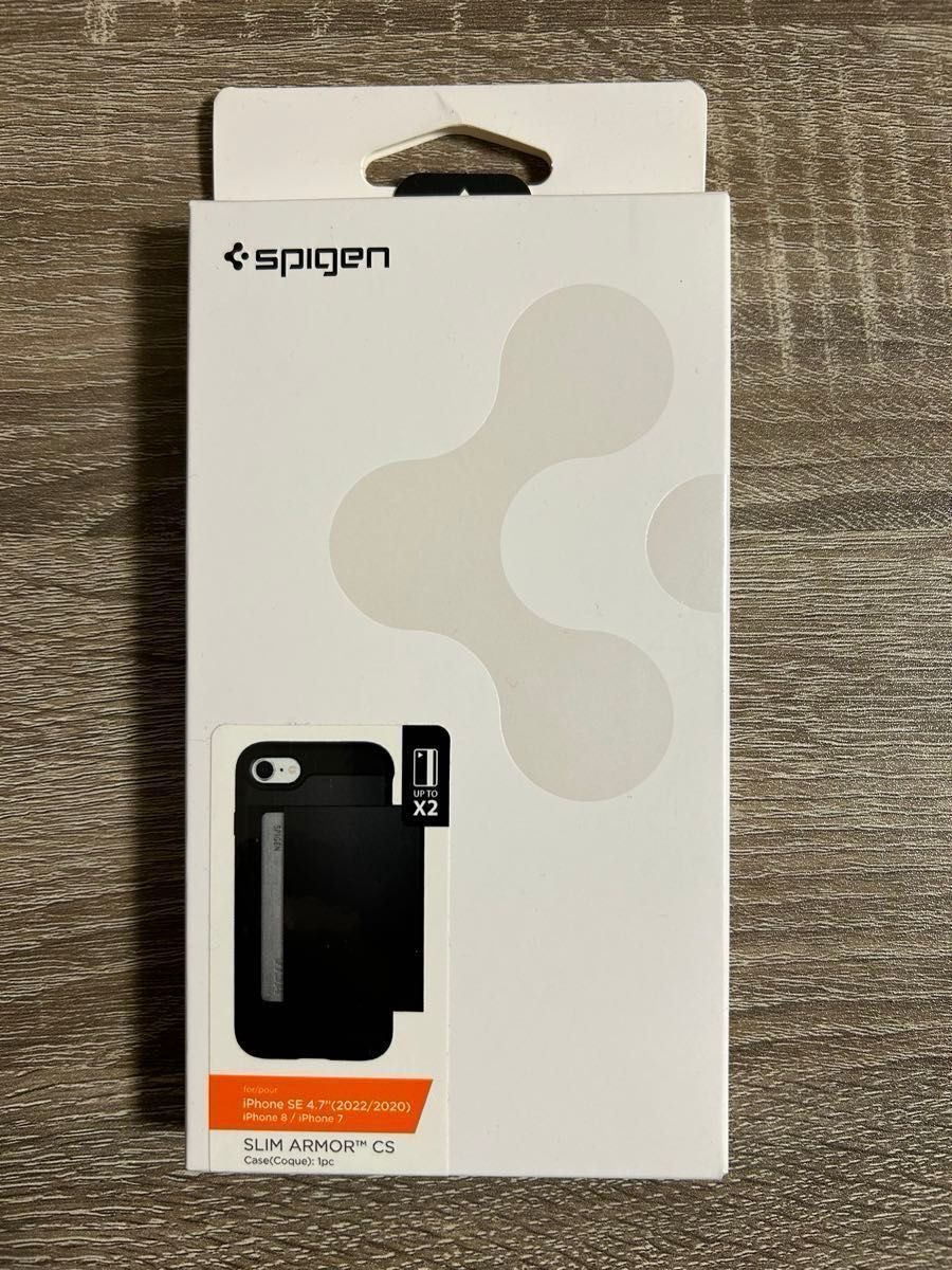 カード 収納 iPhone8/7用 MIL規格取得 耐衝撃ケース iPhone 042CS20455 Spigen  (ブラック)