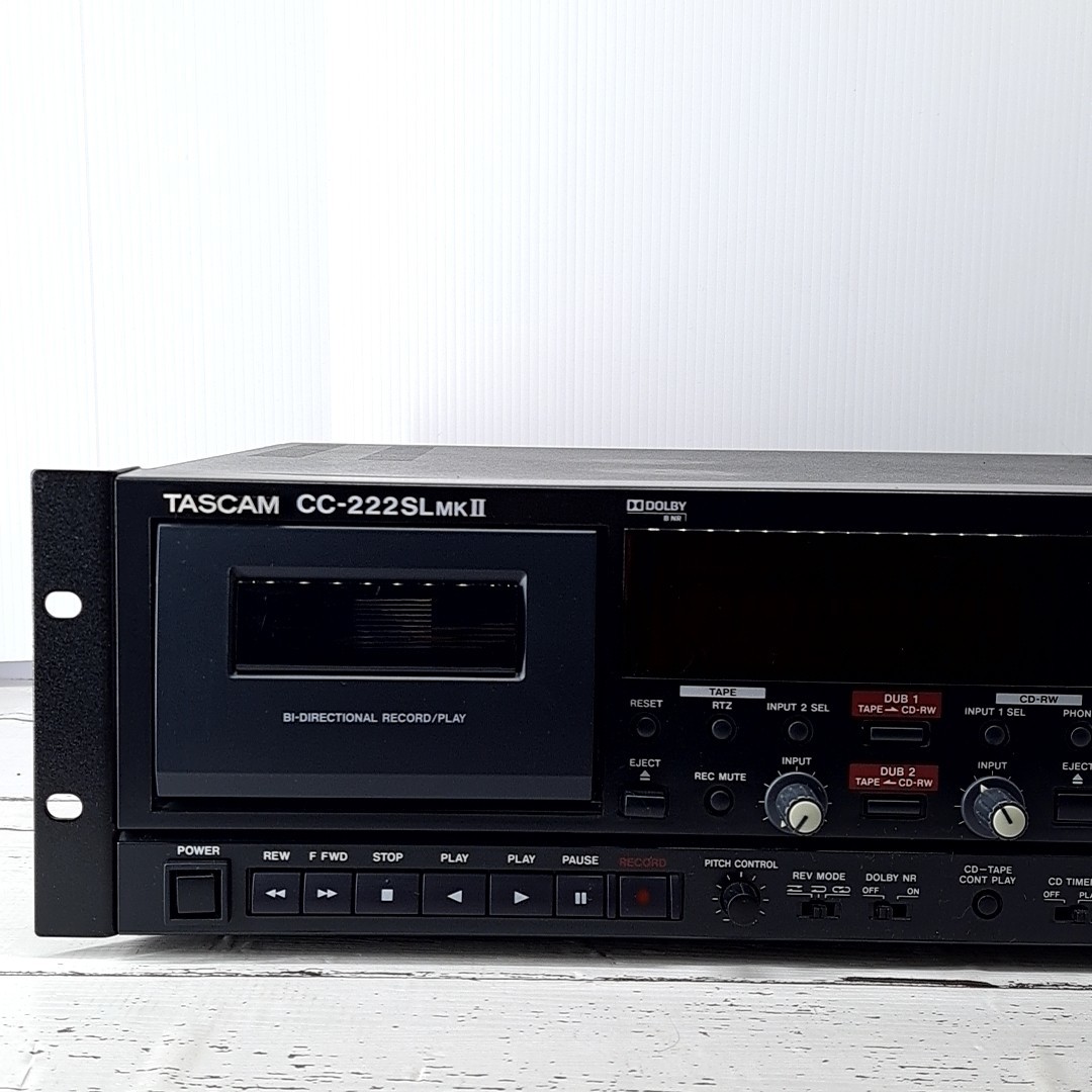 CD再生 カセット再生、逆再生確認済 TASCAM CC-222SL MKⅡ CD CASSETTE Recorder Audio TEAC タスカム CD カセット レコーダー オーディオ_画像3