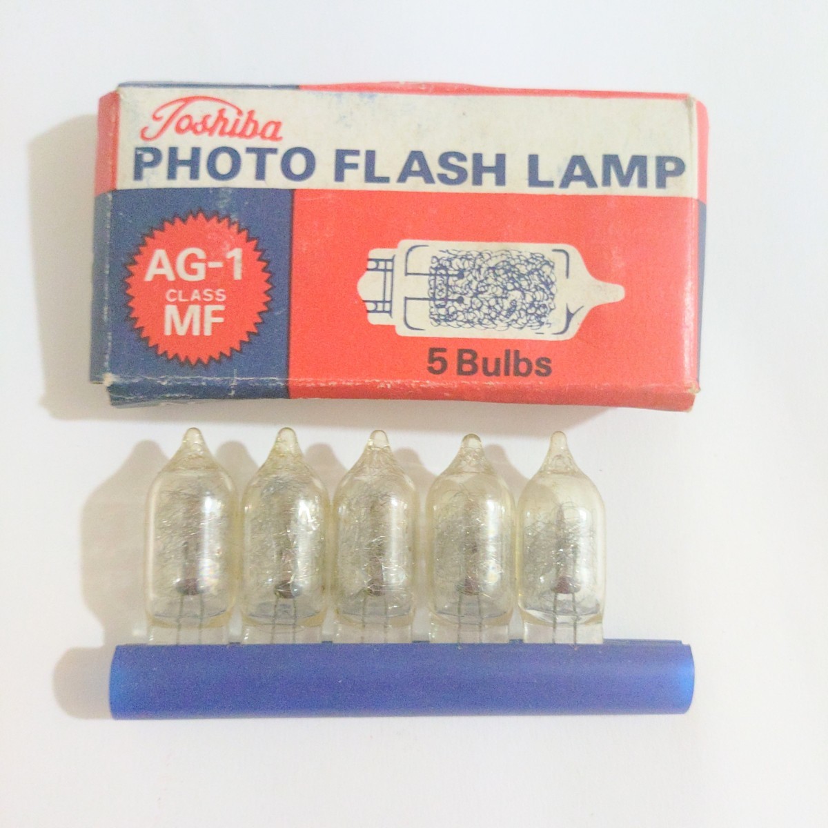 東芝 ジャンク PHOTO FLASH LAMP AG-1 CLASS MF 5Bulbs 東京芝浦電気株式会社 東芝閃光電球の画像1