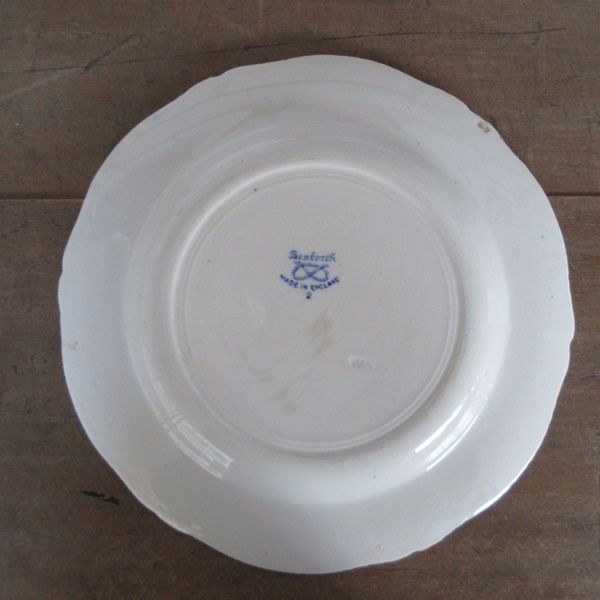 イギリス製 Wood & Son ディナープレート Seaforth お皿 ブルーアンドホワイト 1891～1907年 アンティーク 英国 plate 1331sc_画像4